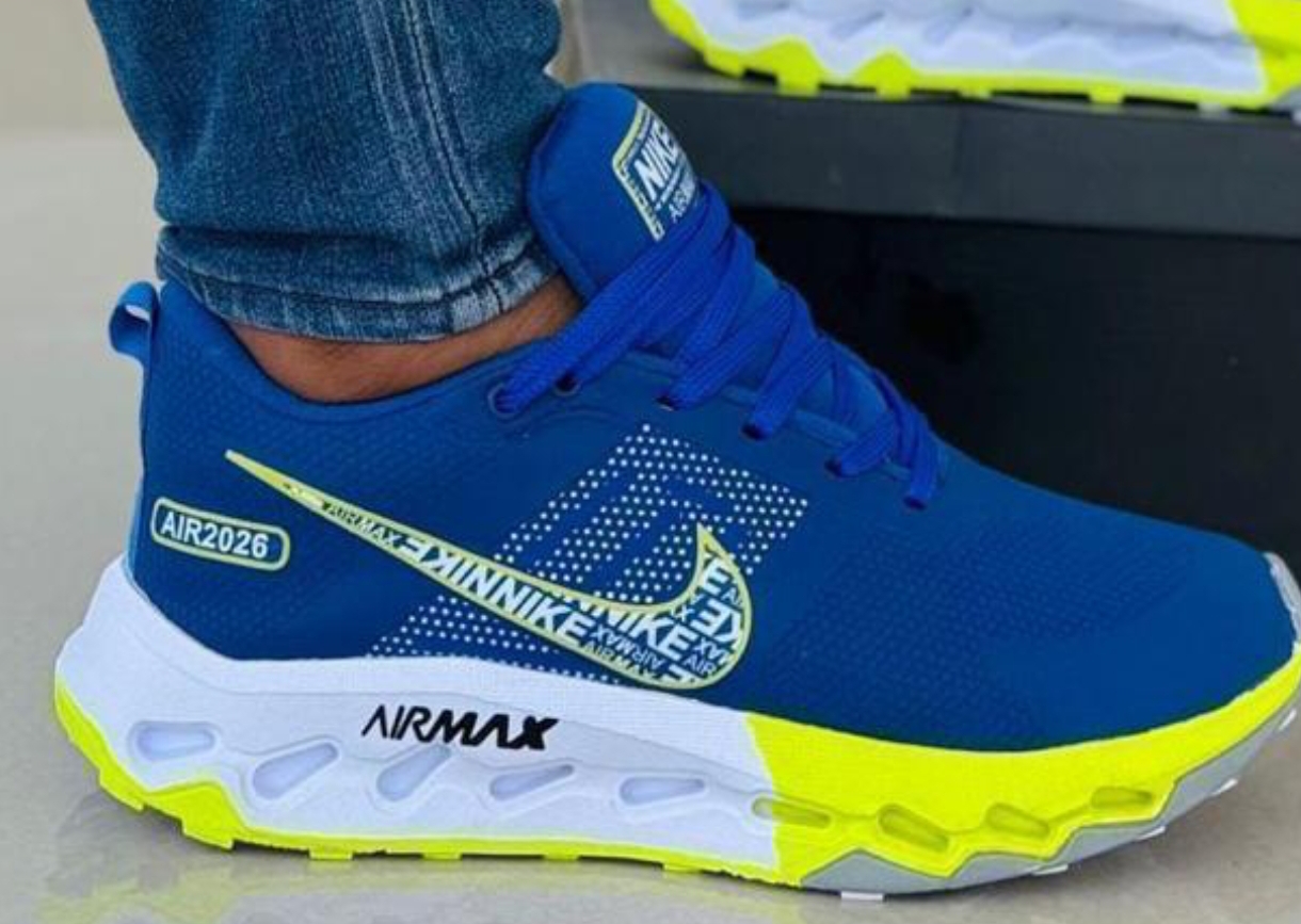 Tenis Nike Air2026 Azul Amarillo